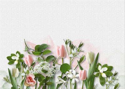 Protège-plaque à induction - Tulipes blanches et roses